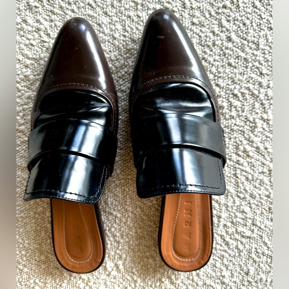 Marni two-tone mules black and brown sz 39